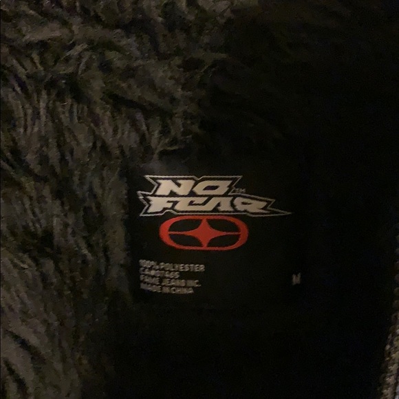 Blue and black striped lines no fear jacket - Picture 2 of 2